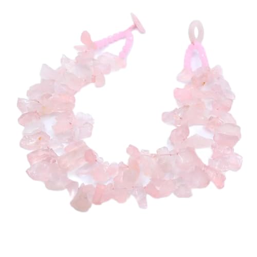 ICXLPMC Schmuck 2 Reihen natürliche Rosenquarze raue facettierte rosa Kristallhalsketten for Frauen ICXLPMC Schmuck 2 Reihen natürliche Rosenquarze raue facettierte rosa Kristallhalsketten for Frauen von ICXLPMC
