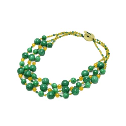 ICXLPMC Schmuck Gelb Grün Jade Halskette Multi Stränge Runde Jade Halsband Halskette 21'' for Frauen ICXLPMC Schmuck Gelb Grün Jade Halskette Multi Stränge Runde Jade Halsband Halskette 21'' for Frauen von ICXLPMC