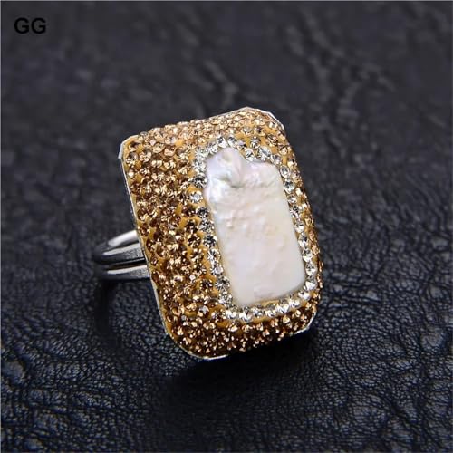 ICXLPMC White Biwa Pearl Macersite Ring For Women ICXLPMC White Biwa Pearl Macersite Ring For Women von ICXLPMC