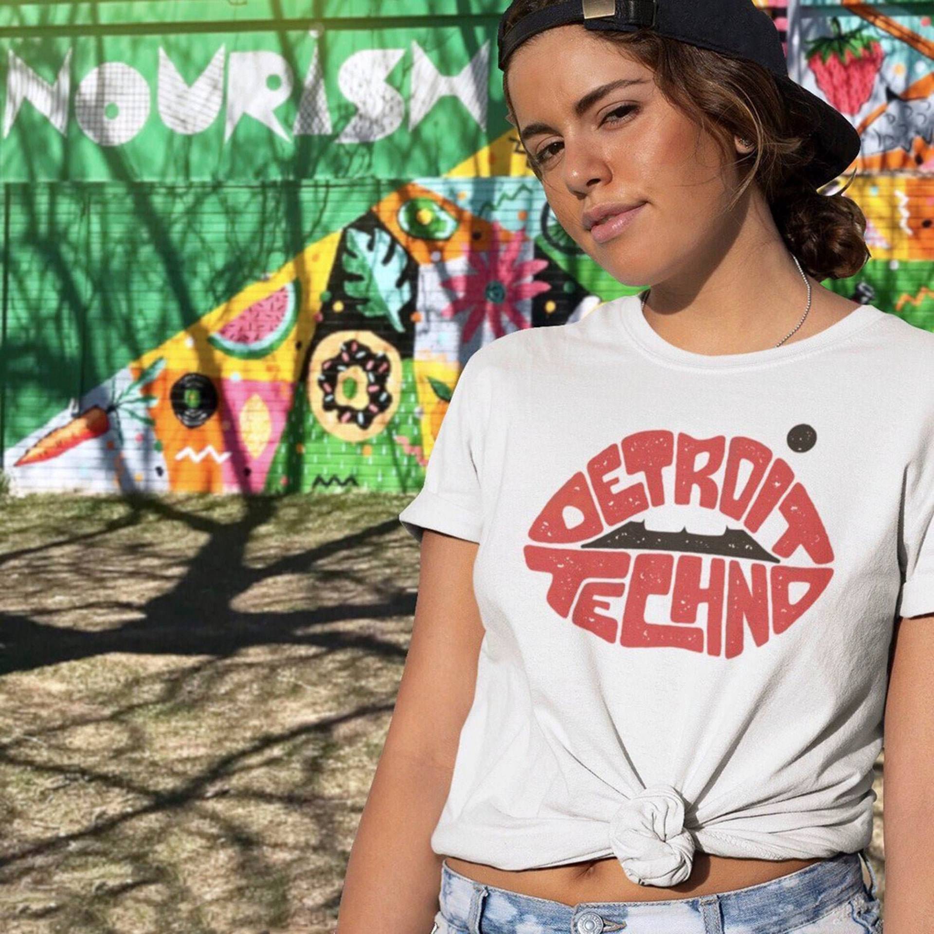 Detroit Techno Shirt Mit Lippen | Weiße Se-Shirts Festival Mode Rave Geschenk Für Techno-Liebhaber Unisex T-Shirt I Club von IClubDetroit