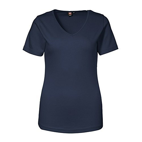 ID Identity Damen Interlock T-Shirt V-Ausschnitt 0506 (3XL, navy) von ID Identity