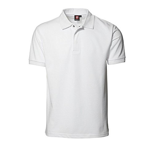 PRO Wear Poloshirt mit Druckknopf (L, weiß) von ID Identity