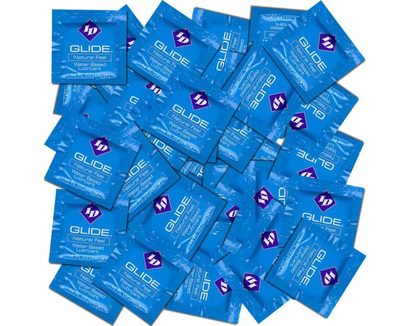 ID Lube Gleitgel Glide - Natural Feel, 100 Sachets mit je 4ml (insgesamt 400ml), 100-tlg., veganes Gleitgel in hygienischen Probe-Tütchen (Sachets) von ID Lube