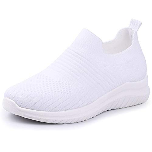 IDEAL ONLINE Damen-Wanderschuhe, modisch, Laufschuhe, atmungsaktiv, leicht, stoßdämpfend, Sport-Cross-Trainer, weiß, 37 EU von IDEAL ONLINE