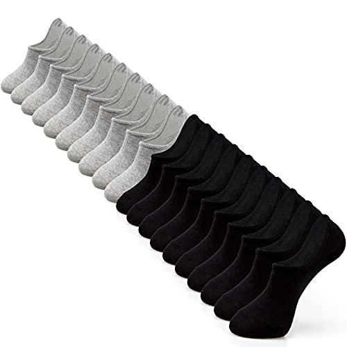 IDEGG No Show Socken für Damen, niedrig geschnitten, rutschfest, unsichtbar, Baumwolle, Sportsocken, Freizeitsocken, 10 Paar, Farbe E-10 Paar, 8-13 von IDEGG