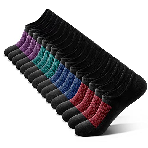 IDEGG No Show Socks Herren Baumwolle Casual Low Cut Anti-Rutsch Sneaker Socken, Farbe: H-8 Paar, mehrfarbig, 11-14 von IDEGG