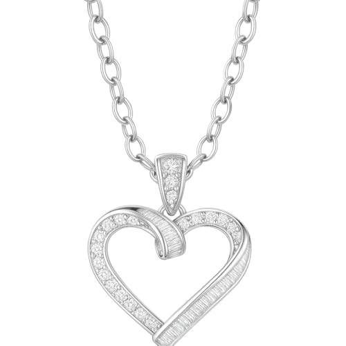 Damen Halskette 925 Silber Herz Zirkonia Strass - Eleganter Anhänger mit feiner Kette 50 cm - romantischer Luxus-Schmuck, ideal als Geschenk zum Jahrestag, Geburtstag, Valentinstag oder Mutter Damen Halskette 925 Silber Herz Zirkonia Strass - Eleganter Anhänger mit feiner Kette 50 cm - romantischer Luxus-Schmuck, ideal als Geschenk zum Jahrestag, Geburtstag, Valentinstag oder Mutter von IDELUSH