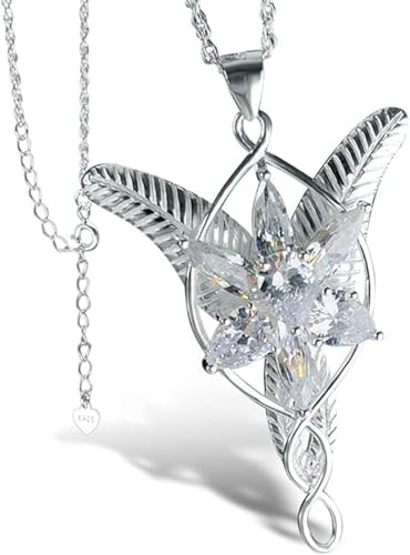 IDELUSH Fantasievolle Halskette, inspiriert von Elfprinzessin, Anhänger 5 cm, mit Zirkonia, hypoallergener Stahl, 53 cm Kette, mystischer Schmuck, originelles Geschenk für Damen IDELUSH Fantasievolle Halskette, inspiriert von Elfprinzessin, Anhänger 5 cm, mit Zirkonia, hypoallergener Stahl, 53 cm Kette, mystischer Schmuck, originelles Geschenk für Damen von IDELUSH