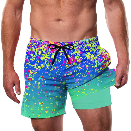 IDGREATIM Badehose für Herren Atmungsaktiv Wasserabweisend Badeshorts Männer Trainingsshorts Elastisch Verstellbar Tunnelzug Meshfutter M von IDGREATIM