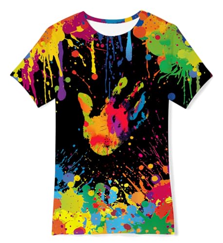 IDGREATIM Boy T-Shirt Gedruckt Farbe T-Shirt Für Jungs 15-16 Jahre von IDGREATIM