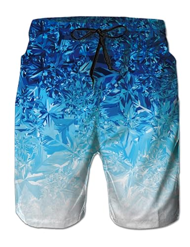 IDGREATIM Herren Badehose 3D Shorts Badeshorts Sommer Strand Surfen Boardshorts Bademode mit Tasche XL von IDGREATIM