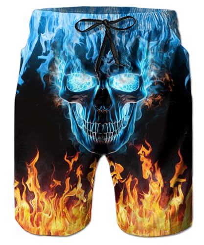 IDGREATIM Herren Badehose Lang Schnelltrocknend 3D Gedruckt Boardshorts Freizeit Short M von IDGREATIM