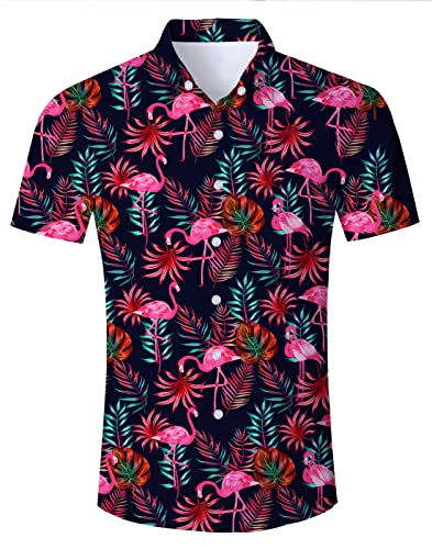 IDGREATIM Herren Hawaiihemd 3D Printed Galaxy T Hemden Shirt Männer Coole Grafik Hemden Shirts von IDGREATIM