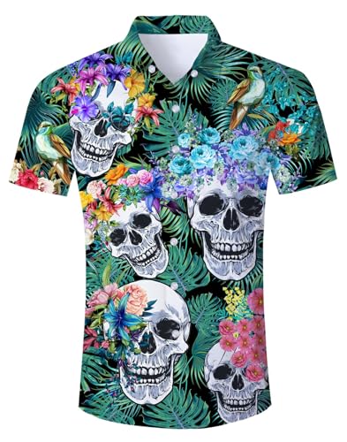 IDGREATIM Herren Hawaiihemd 3D Printed Galaxy T Hemden Shirt Männer Coole Grafik Hemden Shirts von IDGREATIM