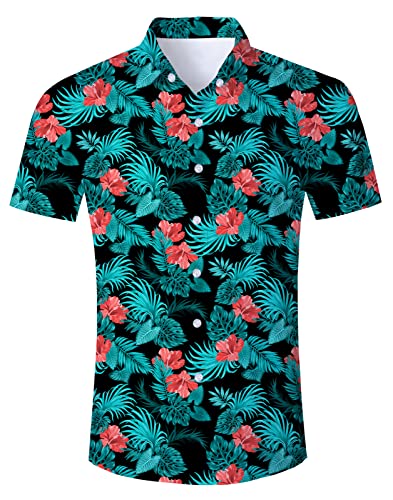 IDGREATIM Herren Hawaiihemd Kurze Ärmel Button Down Hemden Shirts 3D Ananas gedruckt Strand T Hemden Shirts von IDGREATIM