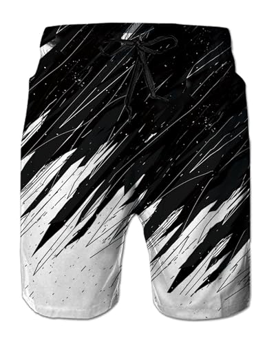 IDGREATIM Herren Herren Bademode 3D Bunte Rauch Grafik Badehose Hässliche Lustige Strand Shorts Laufende Schwimmen Beiläufige Kurze mit Einstellbare Kordelzug XXL von IDGREATIM