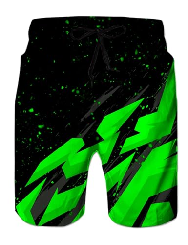 IDGREATIM Herren Teens Bademode 3D Bunte Rauch Grafik Shorts Badehose Sommer Strand Shorts Badehose XL von IDGREATIM