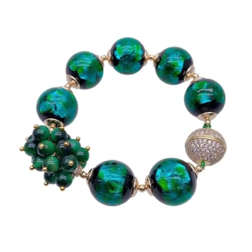 IDGTTLDF 16mm grünes Muranogras 6mm Tigerauge Perlenarmband Mode Damen Geschenk IDGTTLDF 16mm grünes Muranogras 6mm Tigerauge Perlenarmband Mode Damen Geschenk von IDGTTLDF