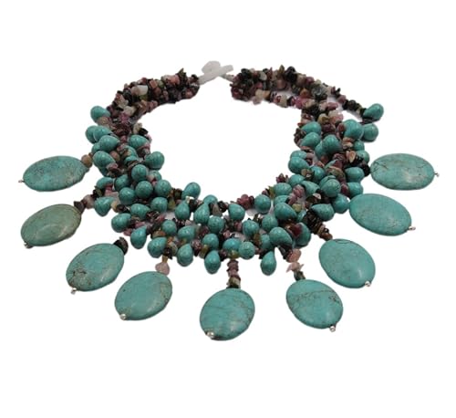 IDGTTLDF 4 Strands Multi color Tourmaline Green Fringe Necklace For Women IDGTTLDF 4 Strands Multi color Tourmaline Green Fringe Necklace For Women von IDGTTLDF