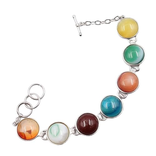 IDGTTLDF Multi Agates Green Abalone shell Bracelet Bangle For Women Lady Jewelry (Colorful Agate) von IDGTTLDF