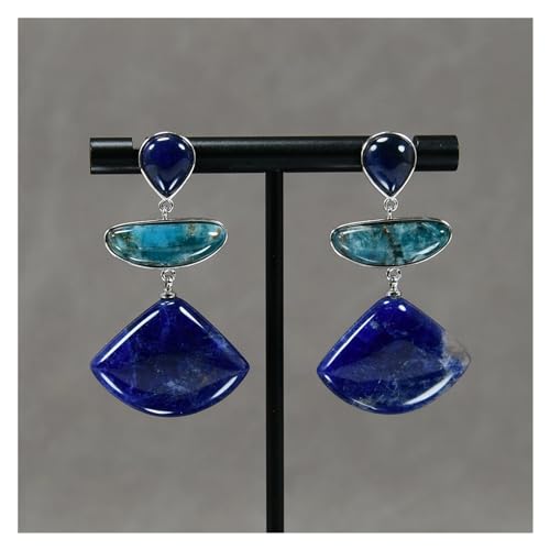 IDGTTLDF Natürlicher blauer Apatit, echter Edelstein, Sektor-Sodalith, baumelnde Ohrstecker, Modeschmuck, Vintage-Stil for Frauen IDGTTLDF Natürlicher blauer Apatit, echter Edelstein, Sektor-Sodalith, baumelnde Ohrstecker, Modeschmuck, Vintage-Stil for Frauen von IDGTTLDF