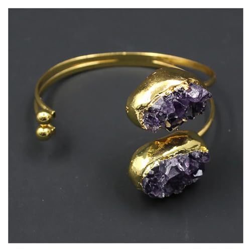 IDGTTLDF Natürlicher lila Amethyst Quarz Druzy Armreif Mode trendige Dame von IDGTTLDF