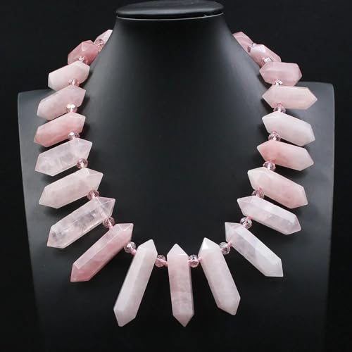 IDGTTLDF Rose Quartz Double Terminated Point Real Stone Necklace For Women IDGTTLDF Rose Quartz Double Terminated Point Real Stone Necklace For Women von IDGTTLDF