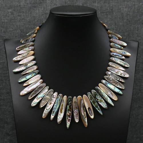 IDGTTLDF Top-drilled Multi Color Abalone Sea Shell Necklace 18'' For Women Lady von IDGTTLDF