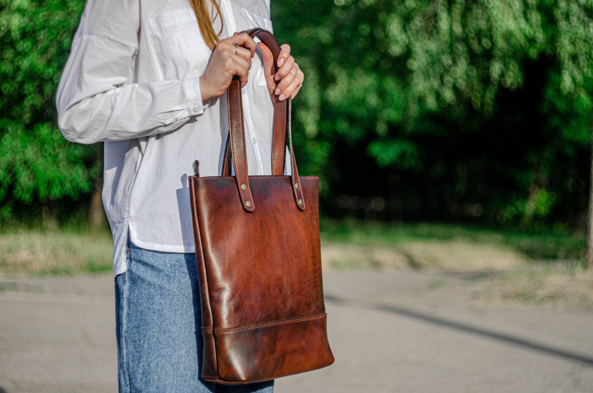 Ledertasche, Leder Umhängetasche, Frauen Einkaufstasche Mit Reißverschluss, Make Up Tasche, Geschenk Für von IDLeatherUA