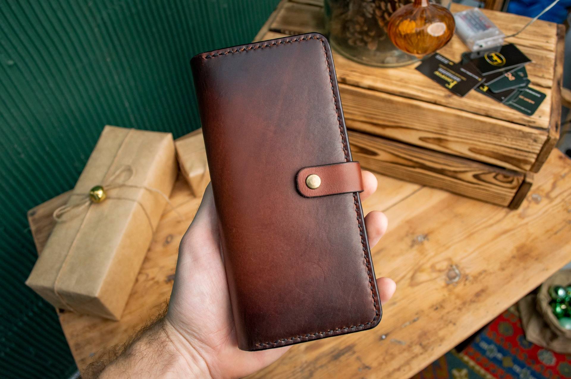 Personalisierte Leder Brieftasche, Lange Bifold Braune Brieftasche Für Sie Oder Ihn, Herren Damen Für Banknoten Personalisierte Leder Brieftasche, Lange Bifold Braune Brieftasche Für Sie Oder Ihn, Herren Damen Für Banknoten von IDLeatherUA