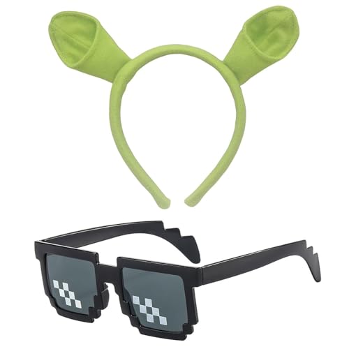 1 Grüner Stirnband Und 1 Paar Brille, Lustiges Plüsch -Stirnband, Cosplay -Haarzubehör, Partyspielvorräte. 1 Grüner Stirnband Und 1 Paar Brille, Lustiges Plüsch -Stirnband, Cosplay -Haarzubehör, Partyspielvorräte. von IDNVFY