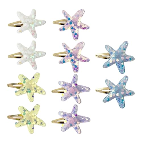 10 Stück Seestern-Haarnadeln Für Kinder, Frische Und Süße Haarnadeln, Seitlich Gebrochene Haarnadeln Für Kinder, Strandreisehaarschmuck. von IDNVFY