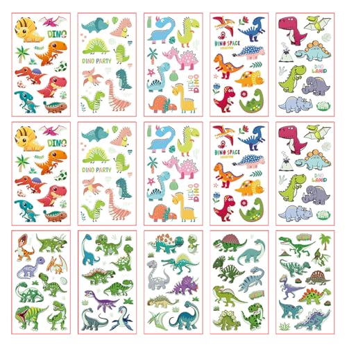 15 Kinder -Tattoo -Aufkleber, Dinosaurier -Tattoos, Party Lustige Aufkleber, Leuchtende Tattoo -Aufkleber, Kindergeschenke. von IDNVFY