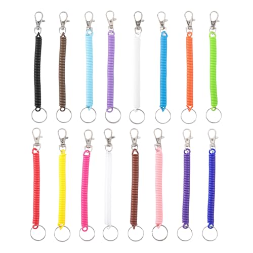16 Stücke Anti-Verlorener Schlüsselring, Elastischer Spiralkorbus, Einziehbare Schlüsselkette, Mehrfarbiger Schlüsselanhänger. 16 Stücke Anti-Verlorener Schlüsselring, Elastischer Spiralkorbus, Einziehbare Schlüsselkette, Mehrfarbiger Schlüsselanhänger. von IDNVFY