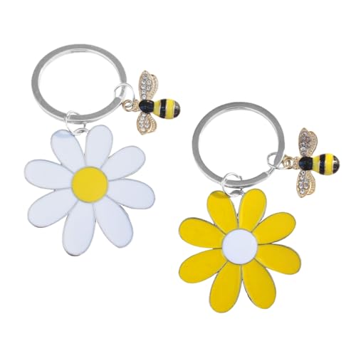 2 Stücke Aus Edelstahl Daisy -Schlüsselbund, Kreativer Blütenschlüsselketten, Verpackungsdekoration Anhänger, Auto -Schlüsselbund. von IDNVFY