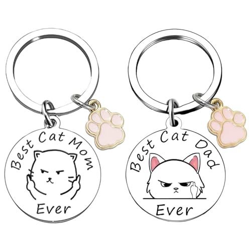 2 Stücke Haustierschlüsselkette, Katzen -Anhänger, Kreativer Süßer Schlüsselbund, Lustiges Geschenk. von IDNVFY
