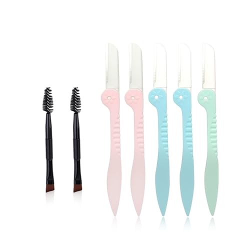 5-Teiliger Augenbrauenschneider Und 2-Teilige Augenbrauenbürsten, Faltbare Augenbrauenschneider, Gesichtshaarentferner, Tragbare Doppelte Augenbrauenbürste. von IDNVFY