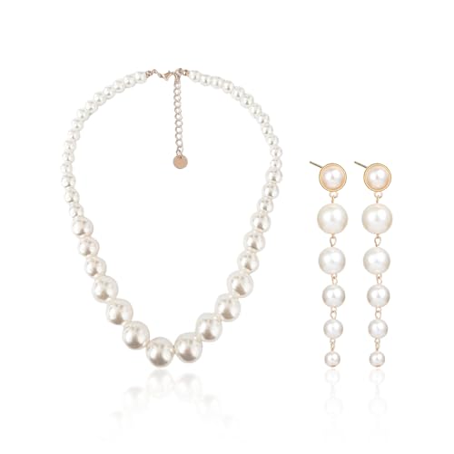 IDNVFY 1 Paar Ohrringe Und 1 Halskette, Modische Perlenohrringe, Einfache Und Kreative Halskette, Exquisite Perlen -Colarbone -Kette, Modische Accessoires Für Mädchen. IDNVFY 1 Paar Ohrringe Und 1 Halskette, Modische Perlenohrringe, Einfache Und Kreative Halskette, Exquisite Perlen -Colarbone -Kette, Modische Accessoires Für Mädchen. von IDNVFY