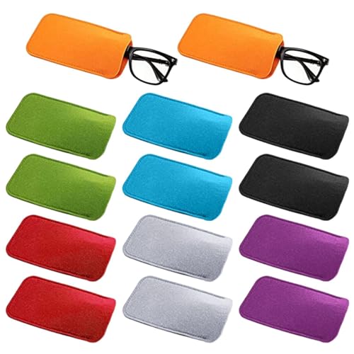 IDNVFY 14 Stücke Filzgläserbeutel, Brille Aufbewahrungstasche, Weiche Gläserbeutel, Sonnenbrille Schutzabdeckung, Sonnenbrille Aufbewahrungstasche (Mehrfarbigkeit). von IDNVFY