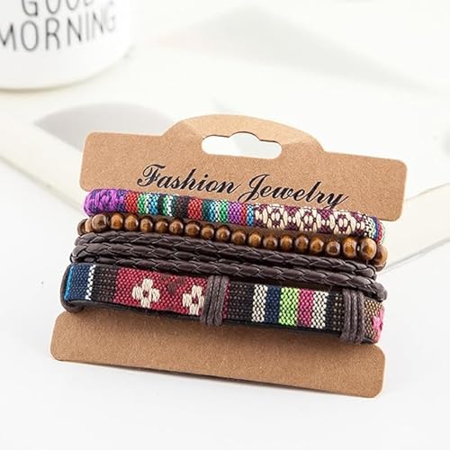 IDNVFY 2 Sätze Farbenfroher Geflochtener Armbänder, Surfenarmbänder Für Frauen, Armbandgewebe, Mehrschichtige Zöpfe, Einstellbares Armband-Set. von IDNVFY