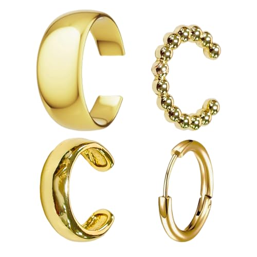 IDNVFY 4-Teiliges Set Goldener Ohrringe, Verstellbare, Nicht Perforierte Ohrringe, Personalisierte Allgleiche Ohrknochenclips, Gestapelte Dekorative Ohrringe, Modische Mädchenschmuckaccessoires. IDNVFY 4-Teiliges Set Goldener Ohrringe, Verstellbare, Nicht Perforierte Ohrringe, Personalisierte Allgleiche Ohrknochenclips, Gestapelte Dekorative Ohrringe, Modische Mädchenschmuckaccessoires. von IDNVFY