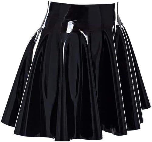 IDOBLO Niedlicher Minirock Aus Latex,Schwarz,4XL von IDOBLO