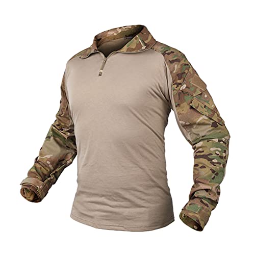 IDOGEAR G3 Kampfhemden mit Ellbogenschützern Taktische Hemden für Männer Das Hemd camo Militärische Frachtbekleidung (camo,XX-Large) von IDOGEAR
