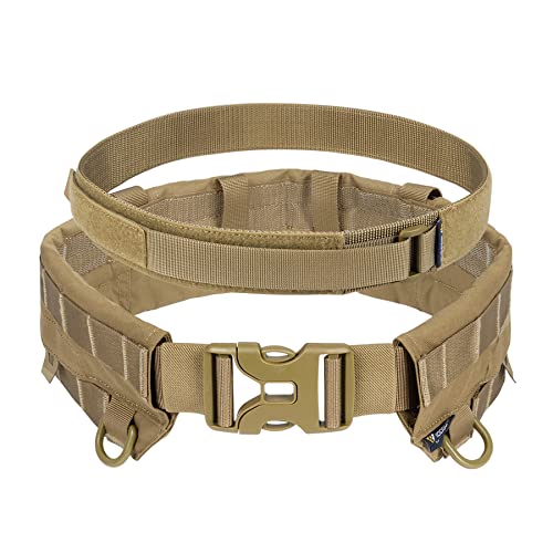 IDOGEAR Taktischer Gürtel Kampfgürtel Militär Molle Rigger Kampfgürtel mit Verstellbarem Innen- und Außengurtset(Coyote Brown,Large) von IDOGEAR