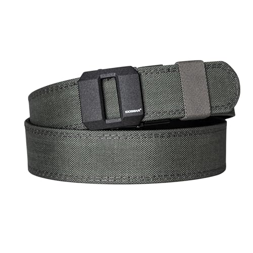 IDOGEAR Taktischer Waffengurt 1,5" Gürtel EDC Steife Hochleistungsgurte 38mm Nylon Utility Harness Ratschengurt Verstärkt für verdeckte Trage (Gray, Large) von IDOGEAR