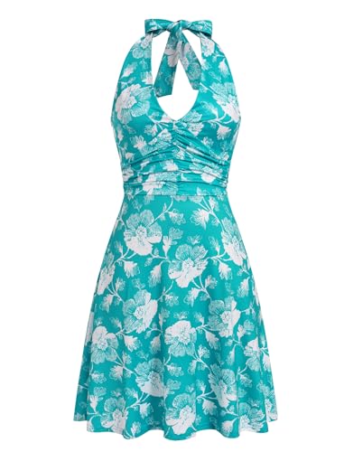 IDOPIP Ärmellos Cocktailkleider Damen Rückenfrei Neckholder Kleid Sommerkleid Boho Freizeitkleid mit Taschen V-Ausschnitt A-Linie Strandkleid Elegant Abendkleid Hochzeit Festlich Urlaub blau L IDOPIP Ärmellos Cocktailkleider Damen Rückenfrei Neckholder Kleid Sommerkleid Boho Freizeitkleid mit Taschen V-Ausschnitt A-Linie Strandkleid Elegant Abendkleid Hochzeit Festlich Urlaub blau L von IDOPIP