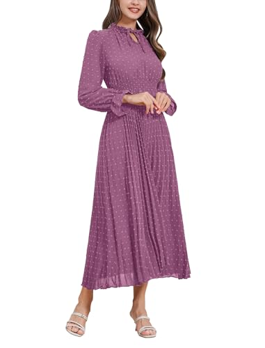 IDOPIP Damen Kleid Langarm Abendkleid Elegant Cocktailkleid Boho Kleid Hohe Taille Maxikleid Herbst Winter Brautjungkleid Abschlusskleid Kleid Hochzeitsgast Damen Dresses for Women violett XXL IDOPIP Damen Kleid Langarm Abendkleid Elegant Cocktailkleid Boho Kleid Hohe Taille Maxikleid Herbst Winter Brautjungkleid Abschlusskleid Kleid Hochzeitsgast Damen Dresses for Women violett XXL von IDOPIP