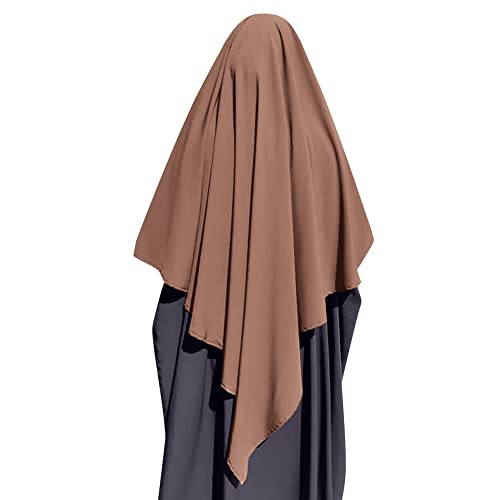 IDOPIP Khimar Kopftuch Damen Hijab Muslim Chiffon Dreieck Lang Burka Arabien Islamische Dubai Middle East Turban Schals NiqabKörperabdeckung Khaki von IDOPIP