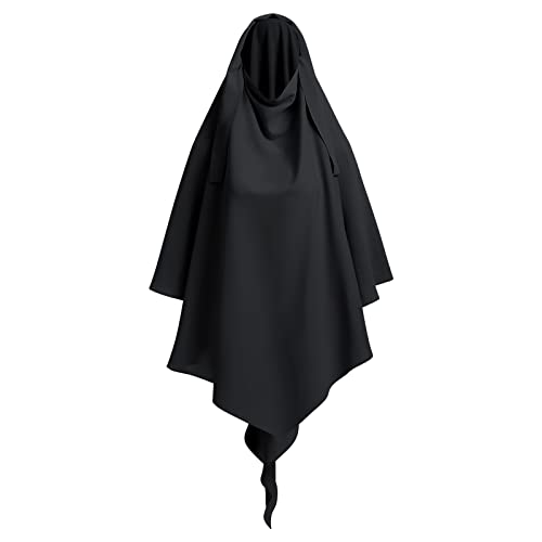 IDOPIP Khimar Kopftuch Damen Hijab Muslim Chiffon Dreieck Lang Burka Arabien Islamische Dubai Middle East Turban Schals NiqabKörperabdeckung Schwarz von IDOPIP
