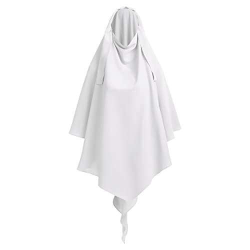 IDOPIP Khimar Kopftuch Damen Hijab Muslim Chiffon Dreieck Lang Burka Arabien Islamische Dubai Middle East Turban Schals NiqabKörperabdeckung Weiß von IDOPIP